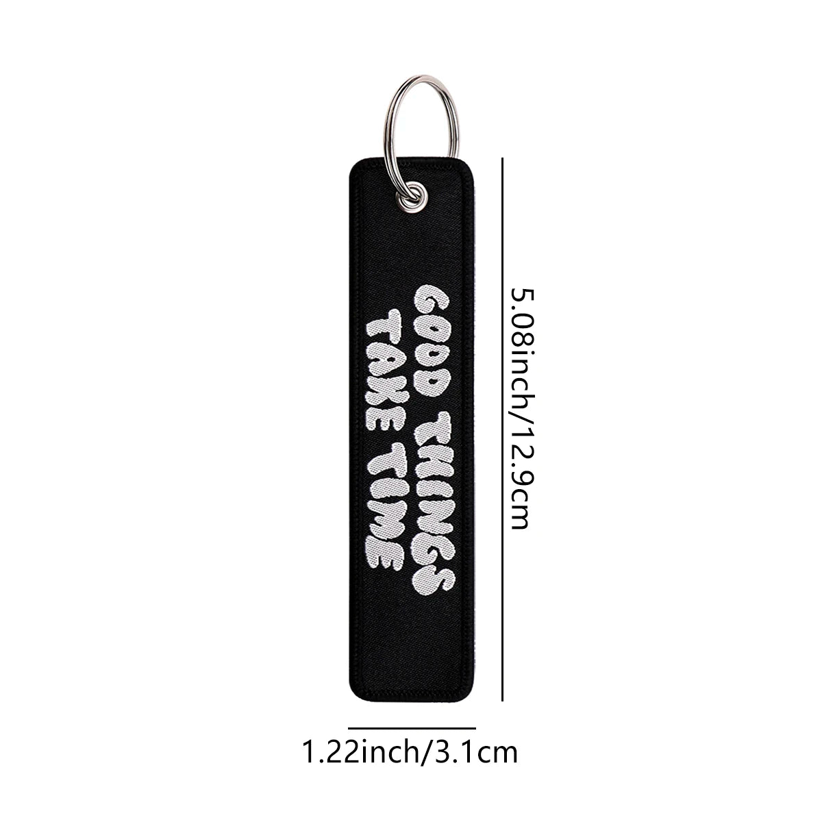Music Is My Drug Embroidery Keyring Quotations Key Tag For Cars Backpack Keychain Black Fashion Accessories Gifts for Friends