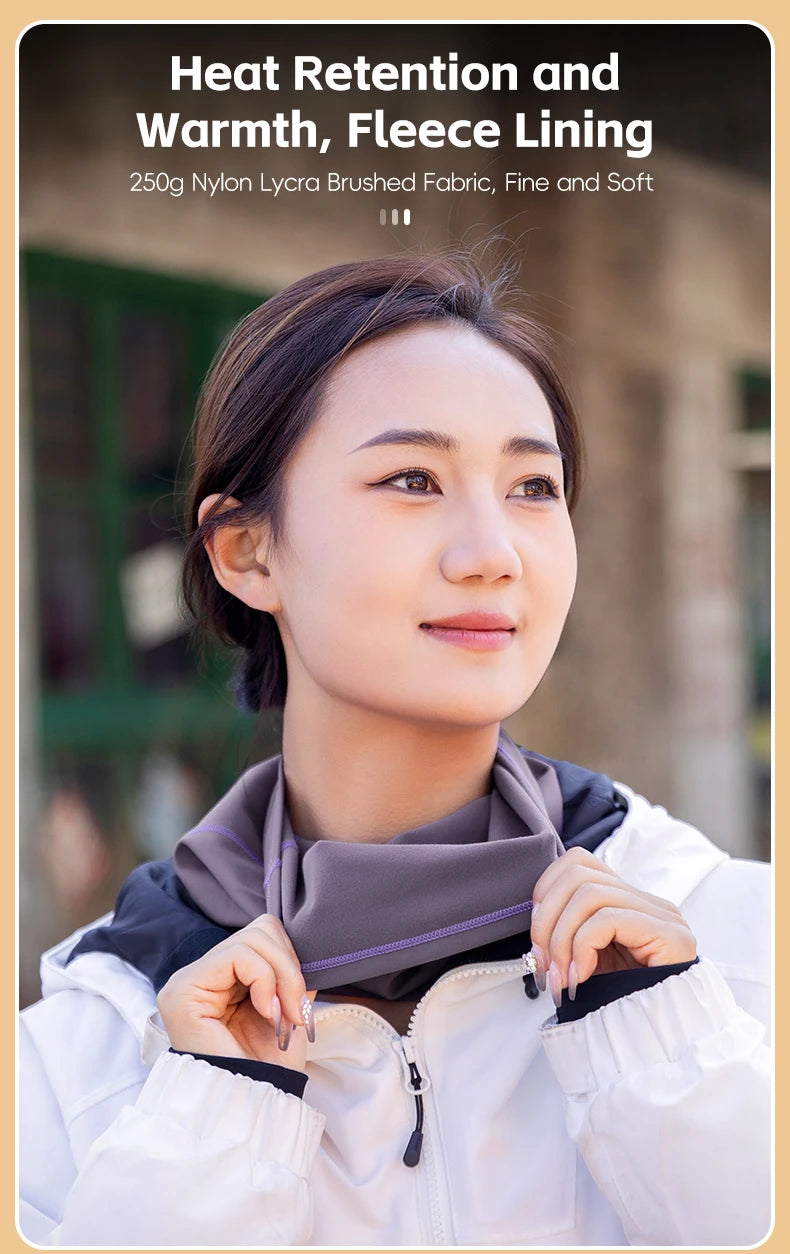 ROCKBROS Winter Warm Cycling Face Mask Windproof Thermal Fleece Bike Headband Scarf Men Women Breathable Cycling Neck Gaiter