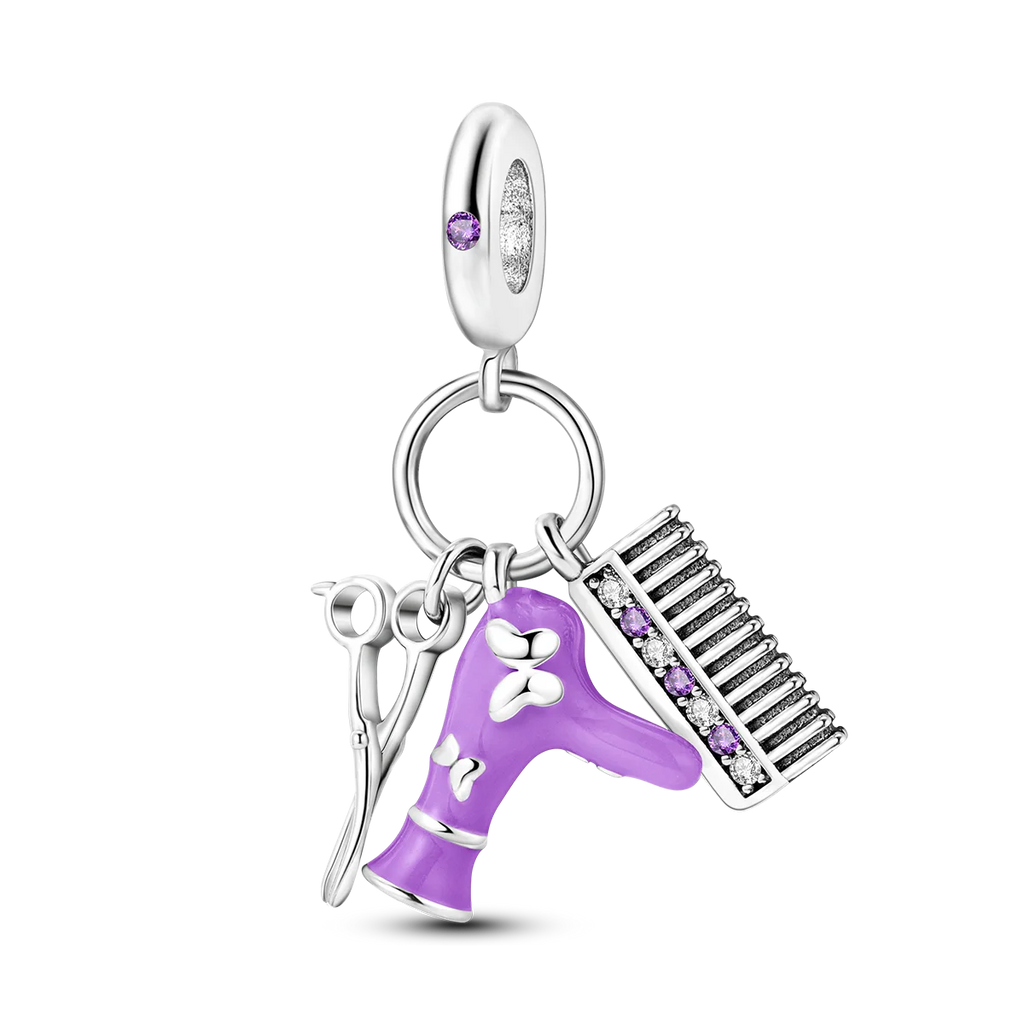 925 Silver Lipstick High Heels Charms For Lady Pendant Fit Original Bracelet DIY Ornament
