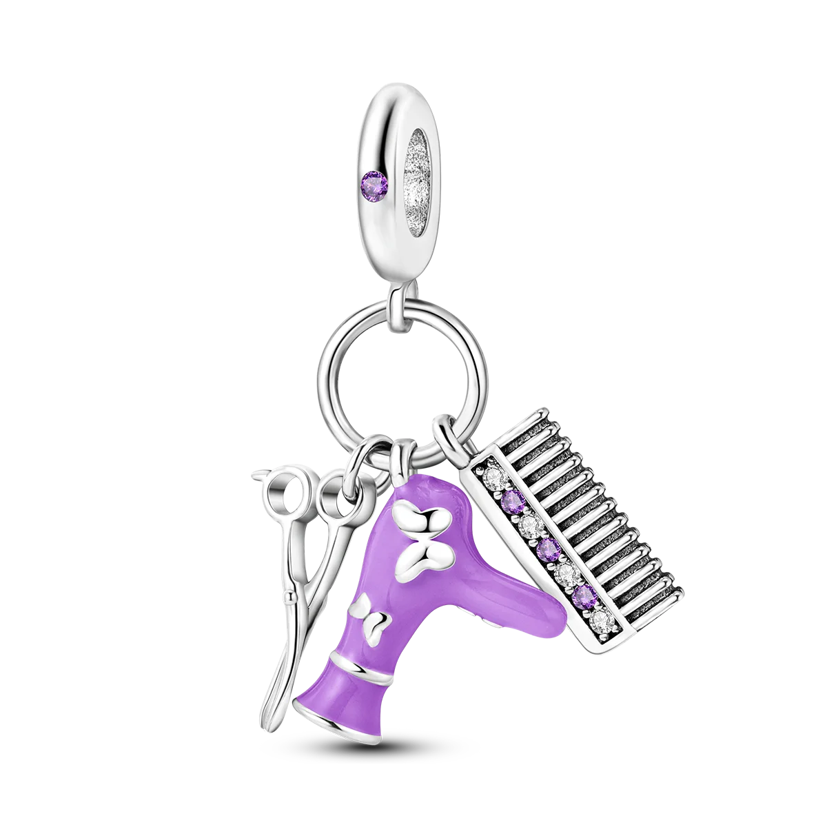 925 Silver Lipstick High Heels Charms For Lady Pendant Fit Original Bracelet DIY Ornament