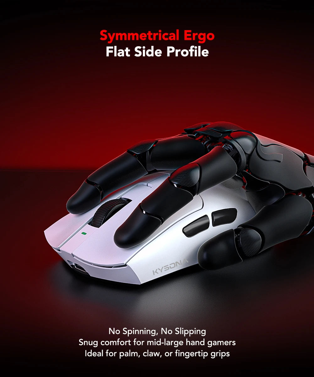 KYSONA Jupiter SE Wireless Gaming Mouse Bluetooth Mice PAW3311 Sensor 24000DPI Lightweight 46g For Big Hands PC Laptop Gamer