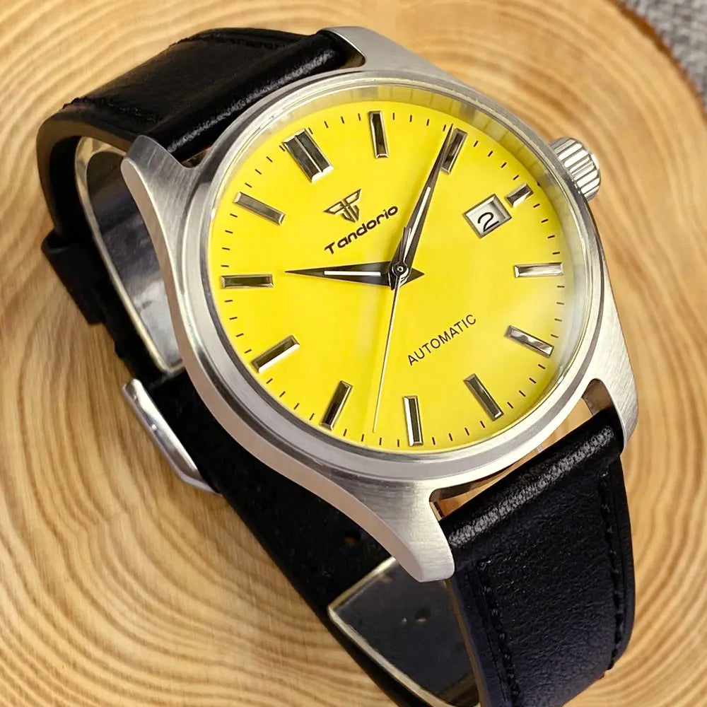 Tandorio Automatic 20ATM Diving Watch for Men Pink Dial Date NH35AA 200m Water Resist 39mm Sapphire Crystal Screw-in Crown