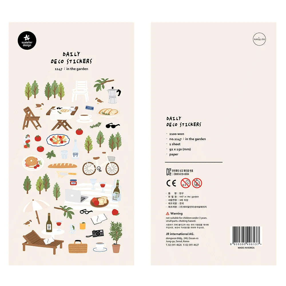 Korean Import Suatelier Brand Fresh Flower Food Cartoon Stickers Scrapbooking Diy Journal Stationery Sticker Deco Aesthetic Gift
