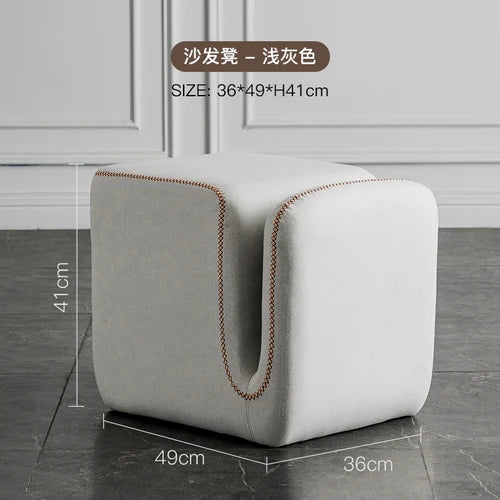 Household Living Room Hallway Pouf Nordic Sofa Stool Makeup Sitting Pier Fabric Shoe Changing Stool Book Storage Ottoman