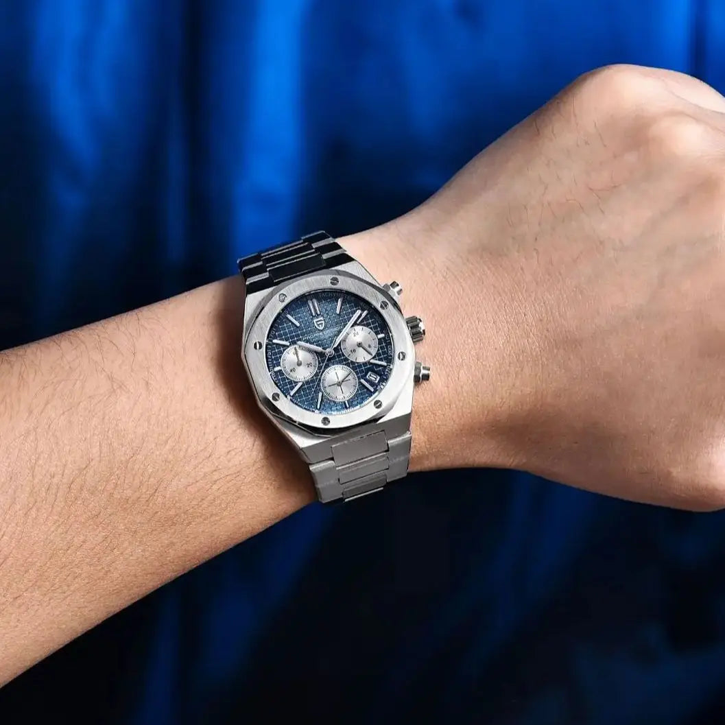 PAGANI DESIGN New VK63 Men'S Quartz Watch 40mm Sapphire Stainless Steel Waterproof 20bar Luminous C3 Sports Chronograph