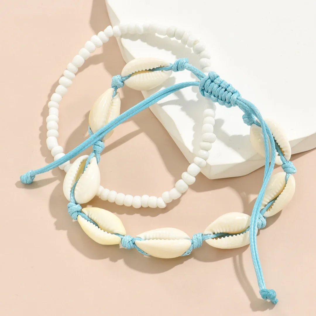 Best Sellers! Summer beach vacation handmade woven shell foot decoration