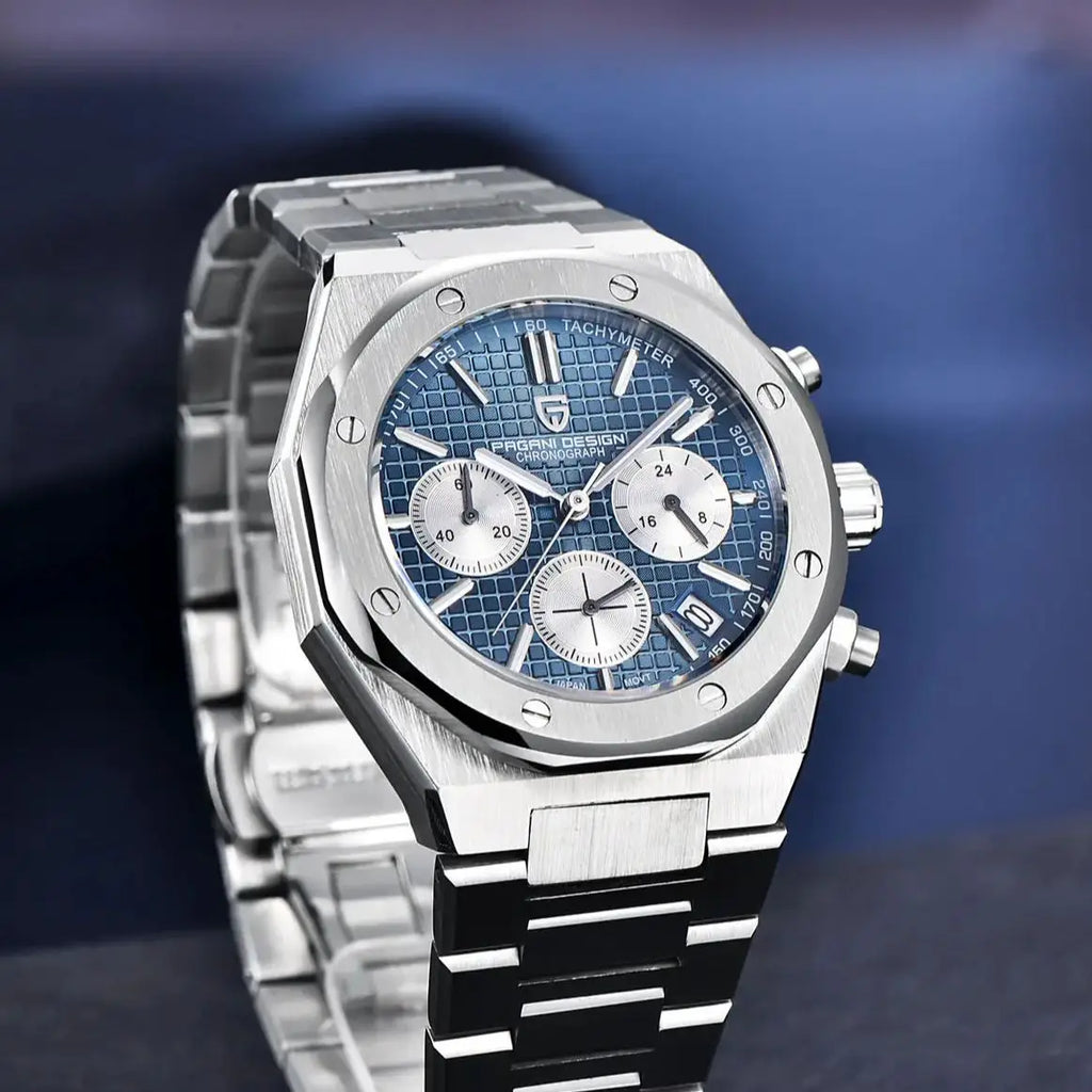 PAGANI DESIGN New VK63 Men'S Quartz Watch 40mm Sapphire Stainless Steel Waterproof 20bar Luminous C3 Sports Chronograph