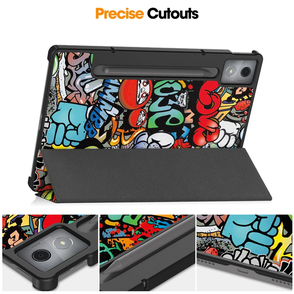 For Lenovo Xiaoxin Pad Pro 12.7 2025 Case Tri-Folding PU Leather Stand Tablet Cover for Xiaoxin Pad Pro 12.7 Inch 2025 TB-375FC