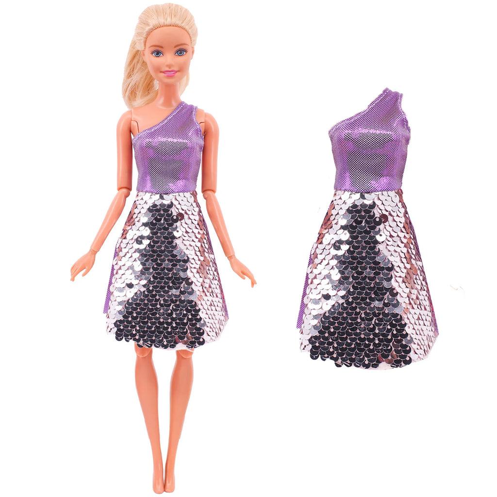 45 Item/Set Doll Accessories=5*Doll Clothes Dress+40*Doll Accessories Doll Shoes Boots Necklaces Glasses Hangers For 30CM Doll