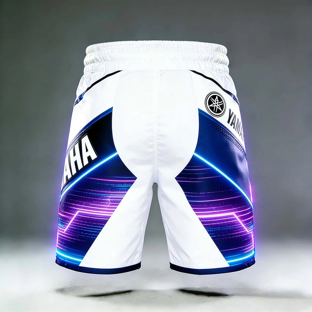 2026 Summer New Yamaha White Stripe Fashion Sports Outdoor Fitness Shorts, Men Women Large Casual Motorcycle Riding Shorts