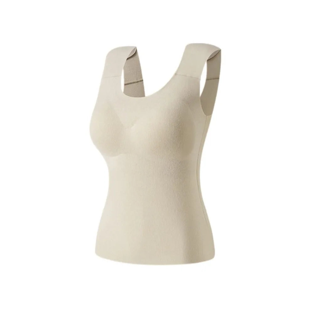 U-neck Right-angle Shoulder Vest Seamless Invisible Thermal Underwear Winter Autumn Sleeveless Underwear for Women