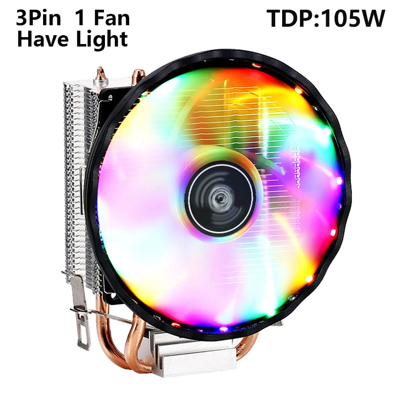 XUANFENG 120mm Fan CPU Cooler 2/4/6 Heat pipe 4pin/PWM Air-cooled Colorful lamp Compatible LGA1700 115x 1200 2011-3 x79 x99 AMD