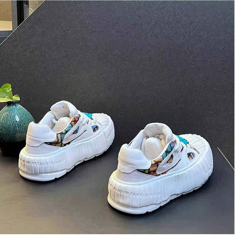 New Arrival Men Fashion Genuine Leather Casual Shoes Spring Autumn Luxury Designer Youth Trending Thick Bottom Chunky Sneakers