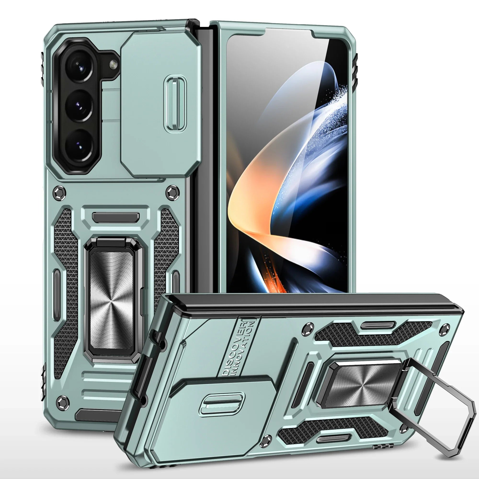 Case For Samsung Galaxy Z Fold 7 5G Z Fold 6 Military Grade Shockproof Heavy Duty Protective Armor Magnetic Kickstand Ring Cover