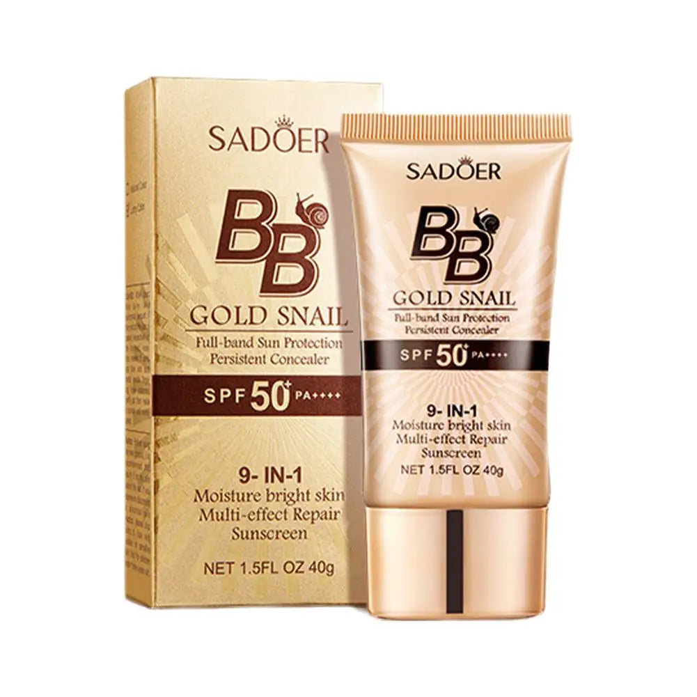 SADOER Gold Snail BB Cream Sunscreen Concealer Foundation Moisturizing Cream Daily Skin Care Sun Protection Isolation 40g 2026