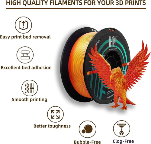 3D Printer Filament,HP3DF PLA Filament,1.75mm Dimensional Accuracy +/- 0.02mm, 1KG Spool (2.2 lbs),Fit Most FDM Printer (Mystic）
