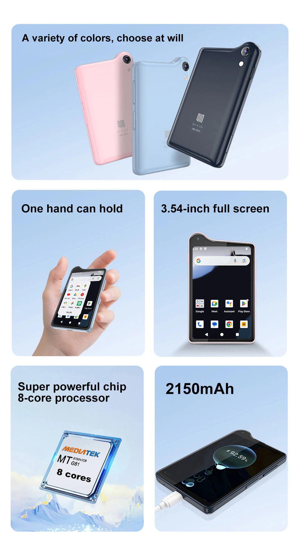 Qin K25 MTK G81 3.54 Inch 4GB 128GB Wifi Bluetooth Touch screen 640*960 Duoqin Global Version Android 14 Phone