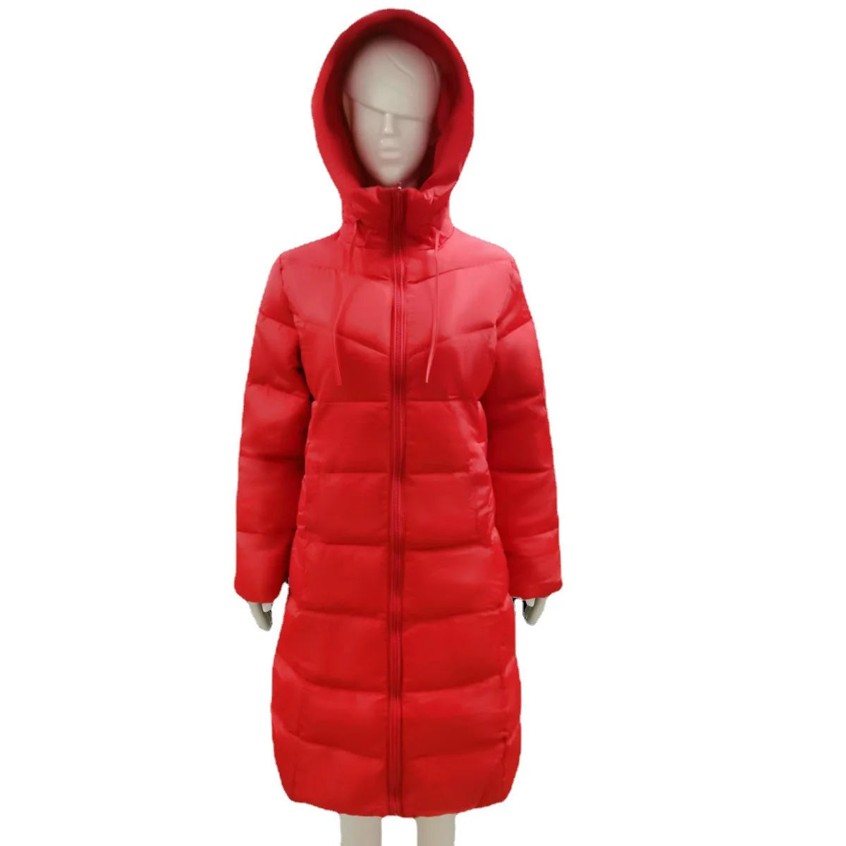 Winter Hooded Women's Cotton Padded Jacket Mid-length Keep Warm Coats Thickened Slim Fit Outwear