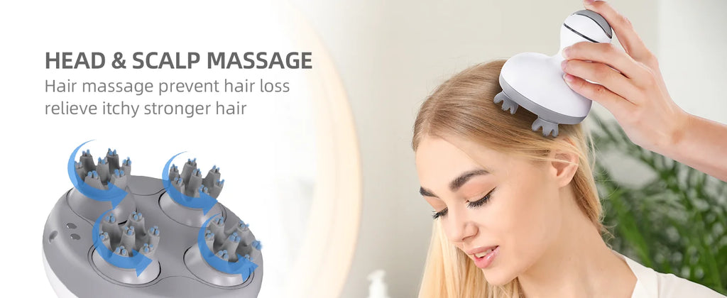 Electric Hair Scalp Massager Handheld Portable Head Scratcher Massager for Hair Growth,Deep Clean&Stress Relax,Gifts for Family