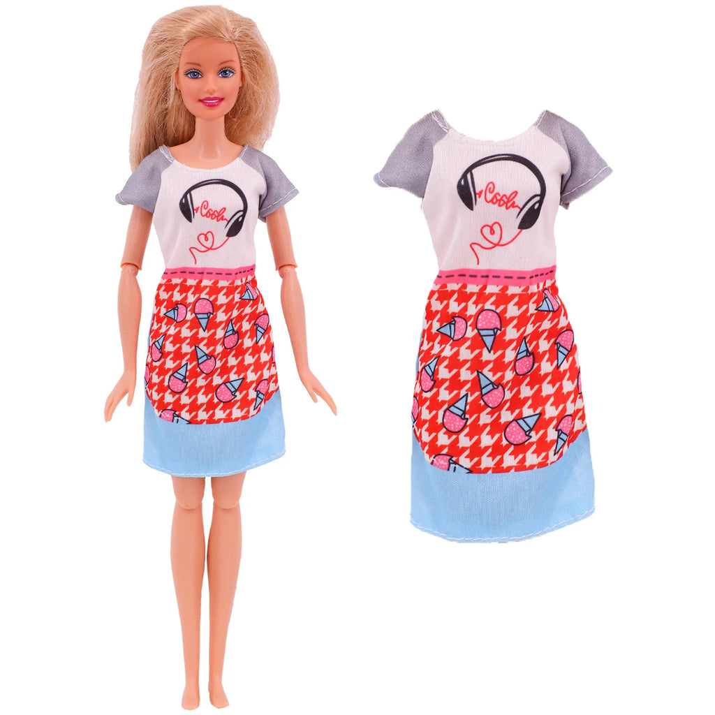 45 Item/Set Doll Accessories=5*Doll Clothes Dress+40*Doll Accessories Doll Shoes Boots Necklaces Glasses Hangers For 30CM Doll
