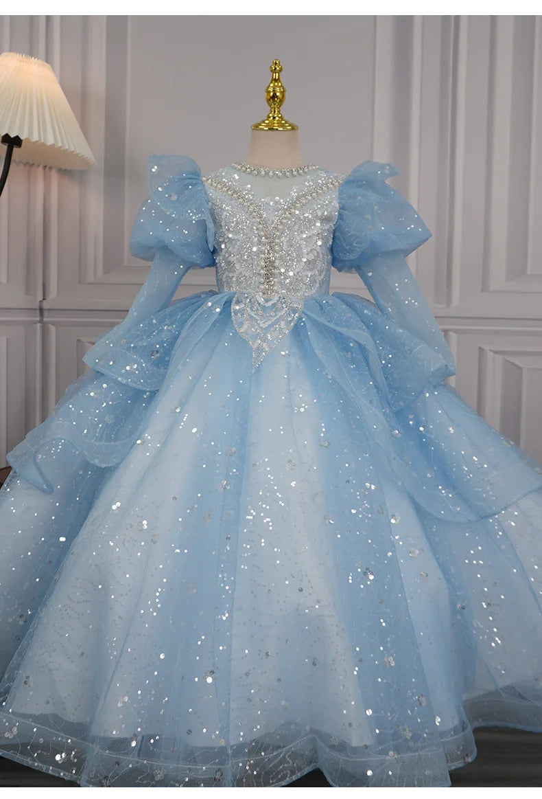 Children's Formal Dress Princess Dress High-end Birthday Girl Evening Dress Flower Girl Wedding Little Girl Piano Performance Dr