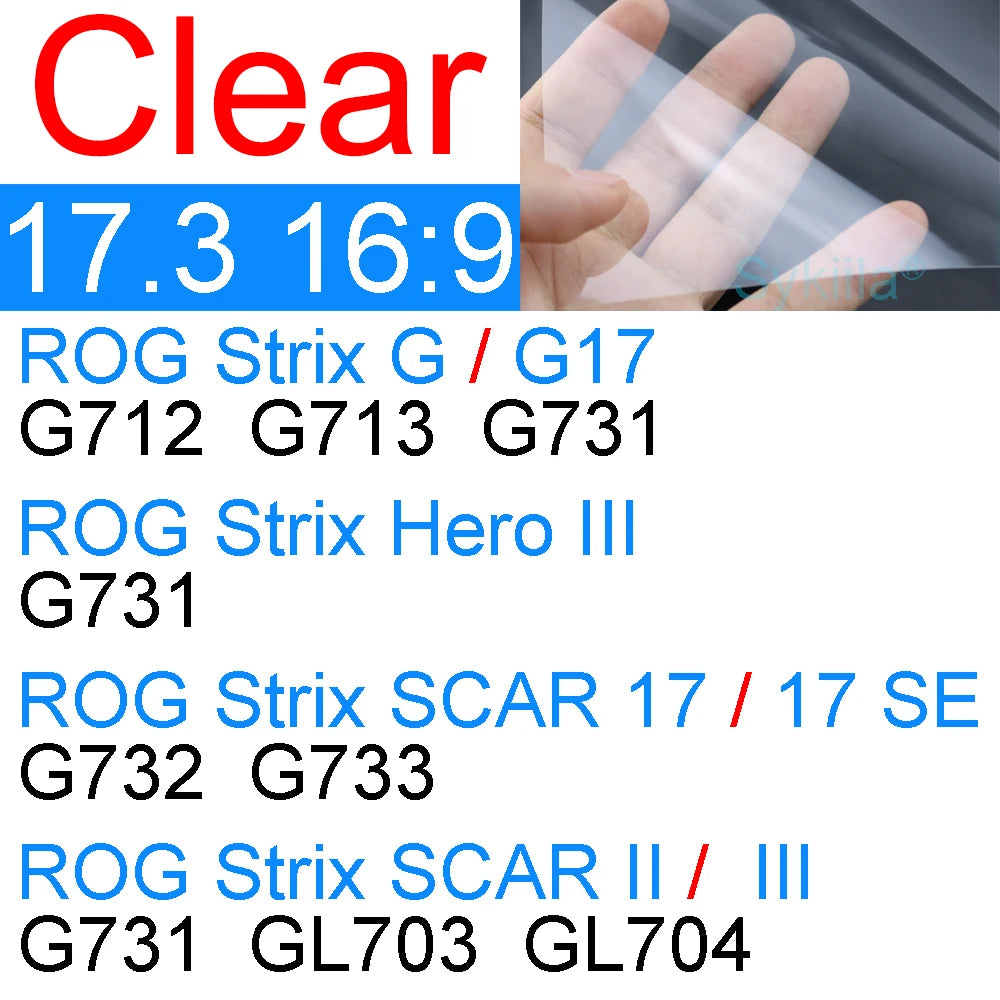 Screen Protector for ROG Strix SCAR 15 16 17 18 G G15 G16 G615 G635 G17 G733 G18 G815 Gaming HD Clear Matte Frosted Skin Film