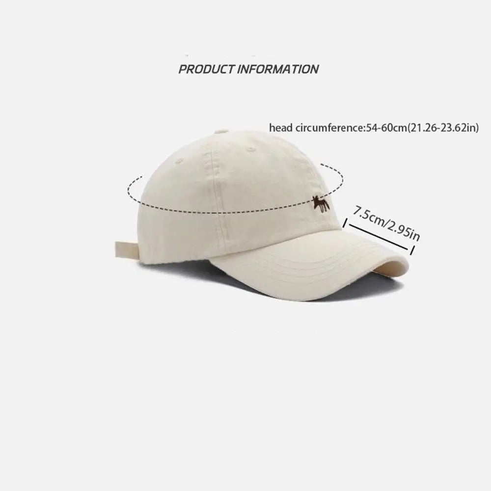 Retro Embroidered Embroidery Baseball Cap Animals Peaked Cap Canvas Baseball Hat Sunscreen Hat Cotton Sun Hat Girl