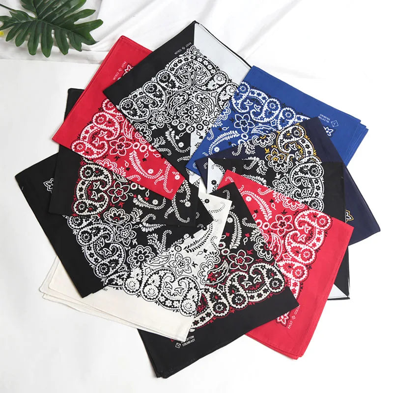 Hip Hop Kerchief Bohemian Print Bandana Paisley Pattern Headbands Outdoor Unisex Headband Wrist Wraps Face Mask Handkerchief