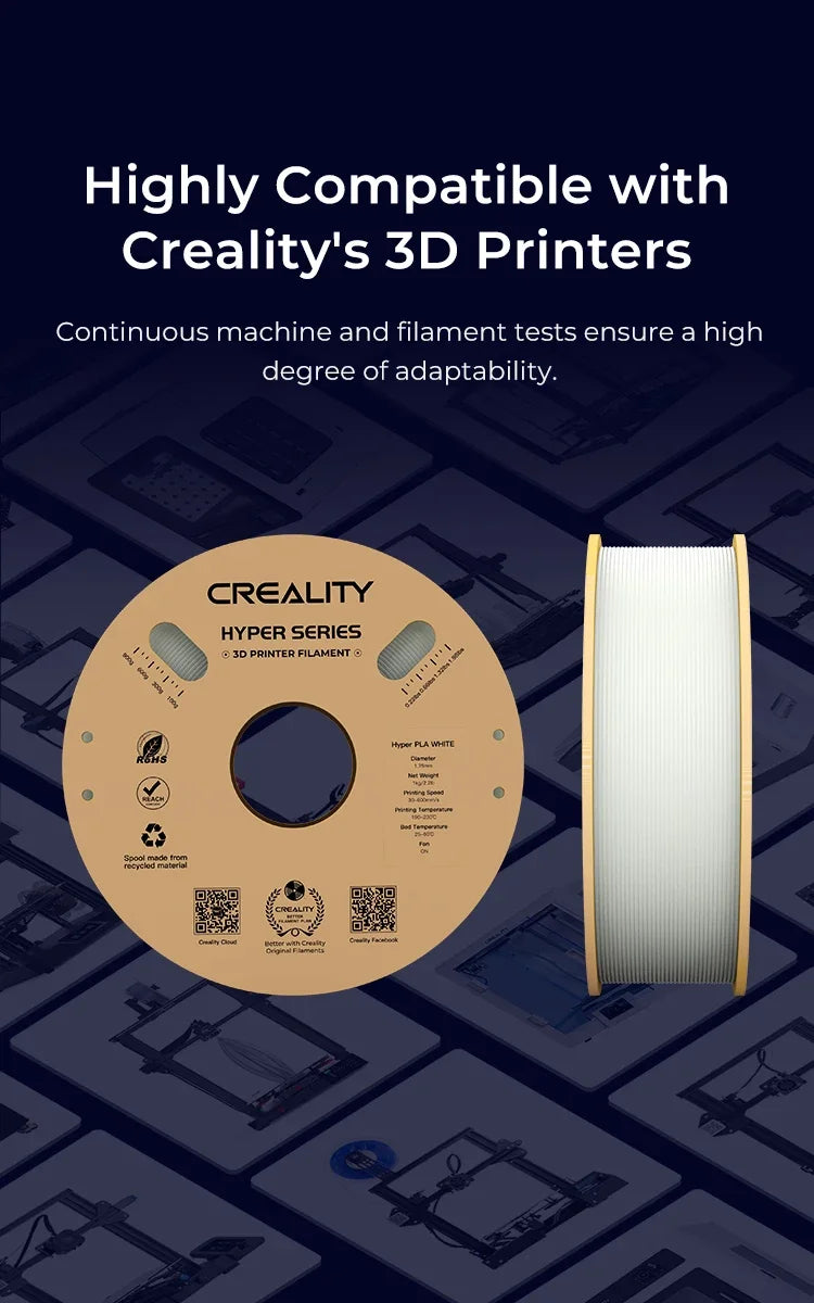 Creality Hyper PLA Filament 1KG High Precision Faster Cooling Better Fluidity Non-toxic Moisture Resistance For FDM 3D Printer