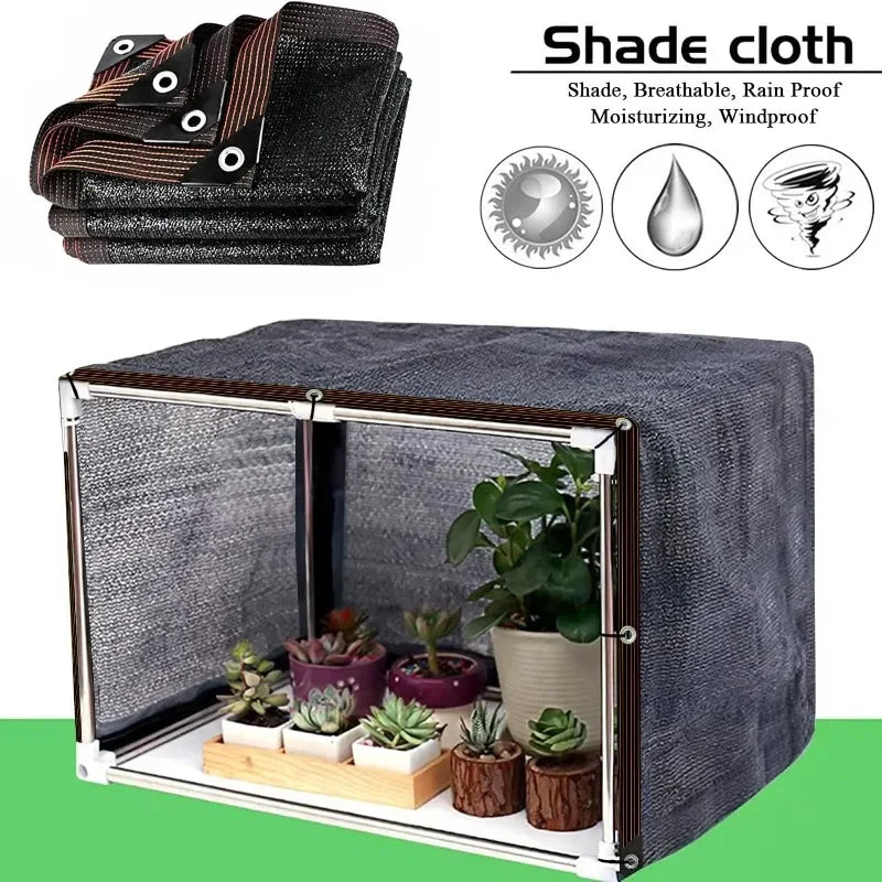 2x2m/2x4m Black Sun Shade Net Beige Shading Net UV Protection Plant Shed Outdoor Sunshade Mesh HDPE Sunscreen Fabric Sunshade