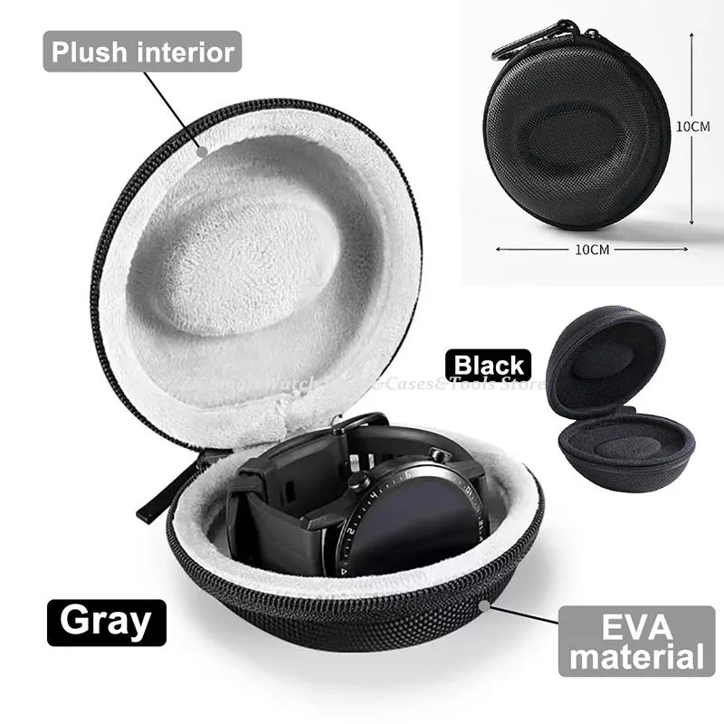 Portable EVA Single Watch Travel Case Watch Storage Organizer Boxes Watch Holder Waterproof for Smartwatches Zippered Container