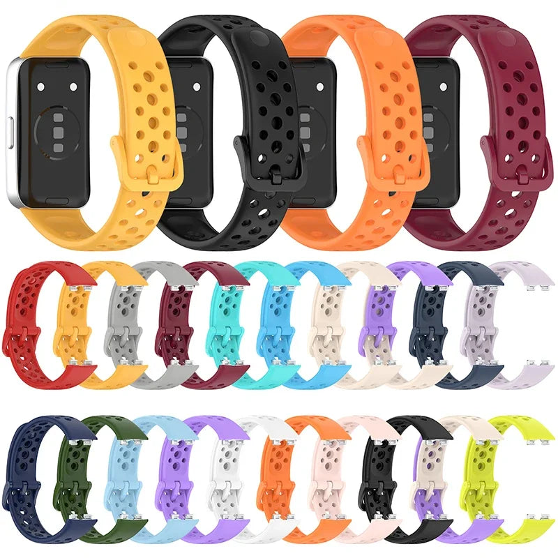 Silicone Straps For Huawei Band 10 9 8 Strap Accessories Replacement Sport Breathable Bracelet Correa Huawei Bands 10 9 8/8NFC