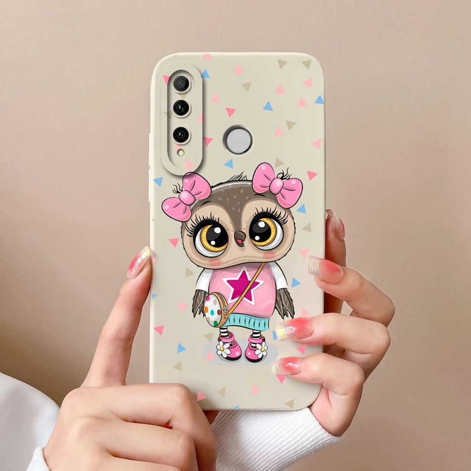For Honor 10i Phone Case Butterfly Cat Soft Liquid Silicone Camera Protection Cover For Huawei Honor 10 i Model HRY-LX1T Fundas