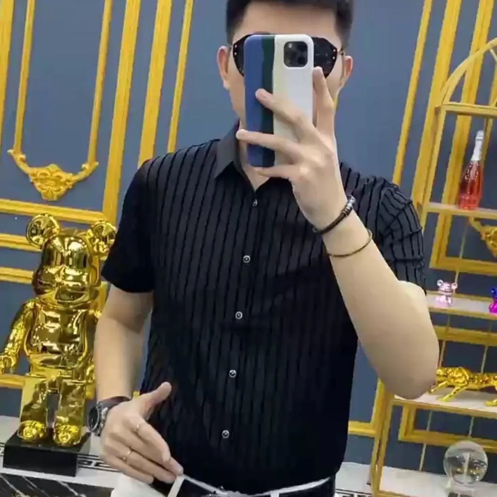 Fashionable, Versatile Slim and Comfortable T-shirt for Men High-end Trendy Casual Men Short Sleeves