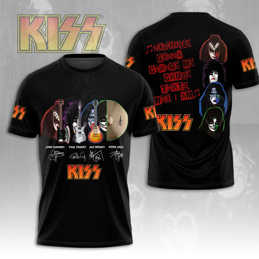 Rock Band Kiss T-shirts 3D Printing T Shirt Summer Men Women Funny Hip hop Short sleeve O-neck Tee Shirt Street Cosplay Clothing