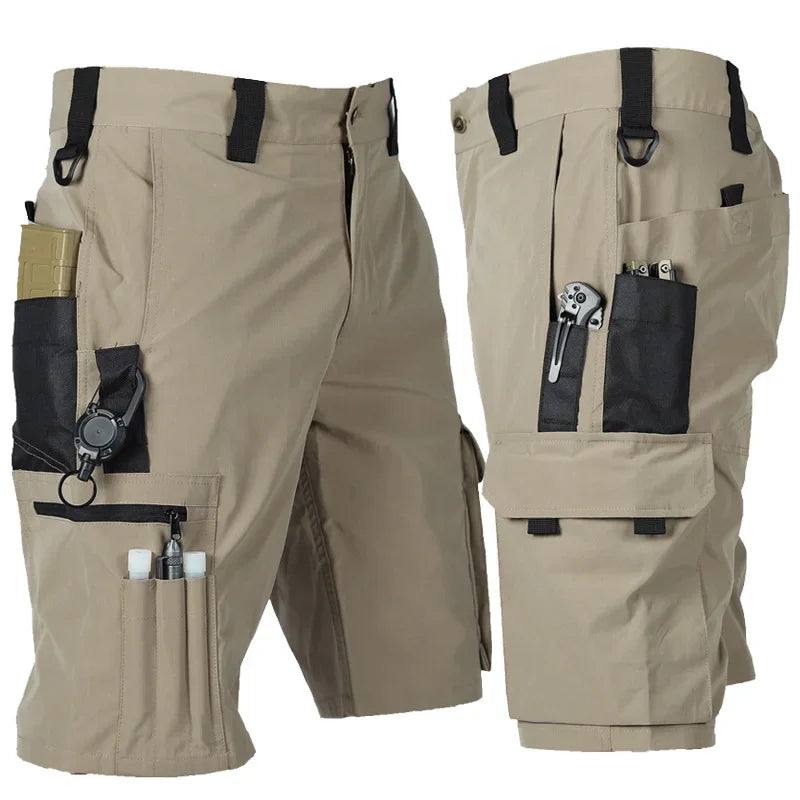 Gift belt Men's Operator Elastic Tactical Ripstop Workout Outdoor Cargo for Men Cycling Hiking Fishing Casual Shorts