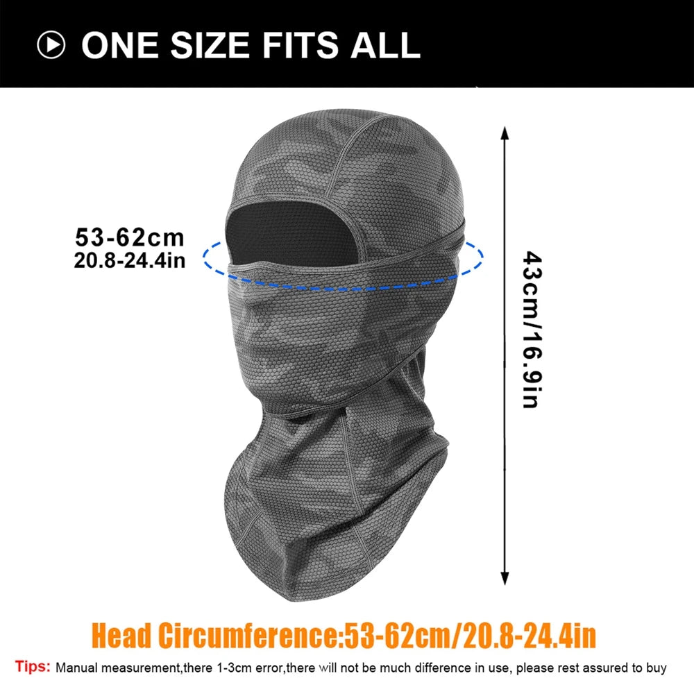 Camo Quick-drying Balaclava Sport Full Face Mask Cool Breathable Tactical Beanies Hood Cap Windproof Ski Neck Cover Helmet Liner