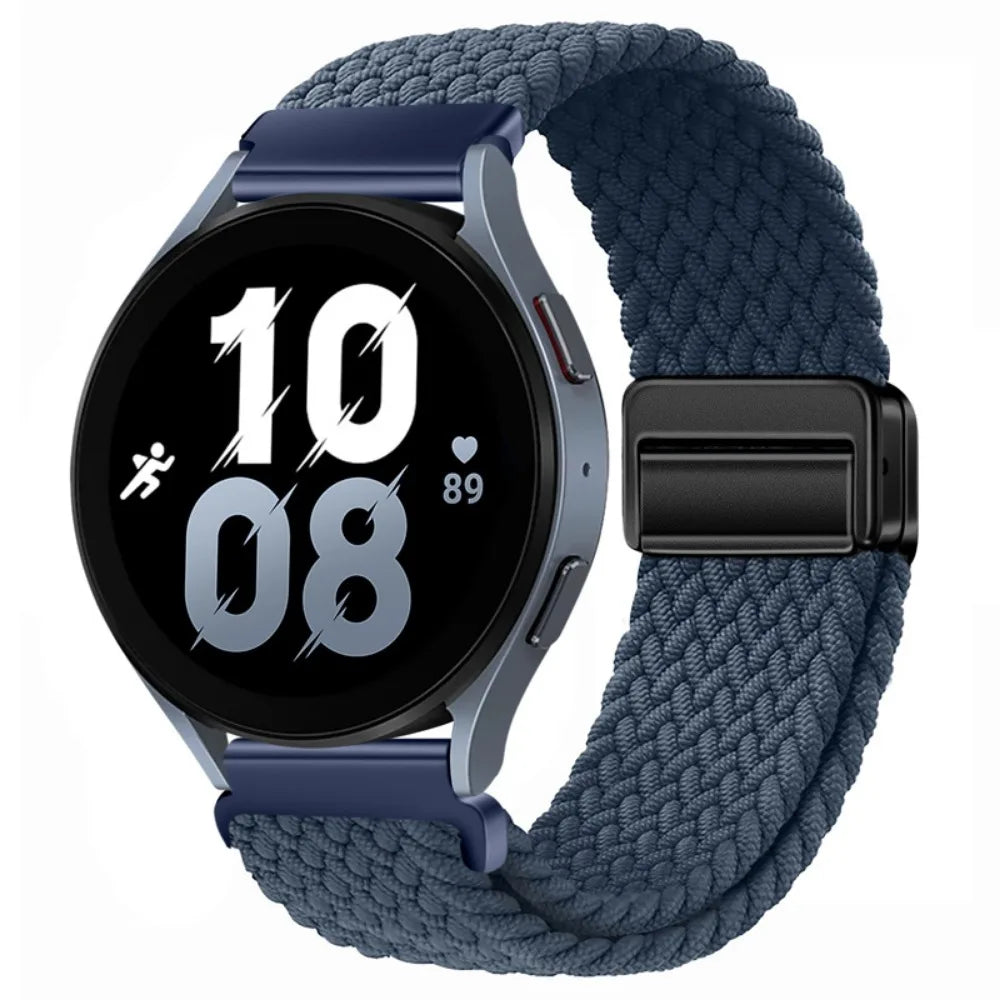 20mm 22mm Magnetic Bracelet for Samsung Galaxy Watch 7/6/Classic/5/4/3 Braided Nylon Strap for Huawei Watch 4/3/GT6 5 4 Pro Band
