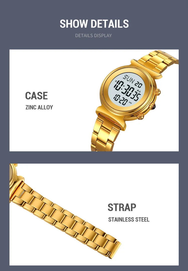 SKMEI Fashion Women's Alloy Digital Business Watch Waterproof Steel Strap Women Watch Simple Exquisite Silver Watch with 2408