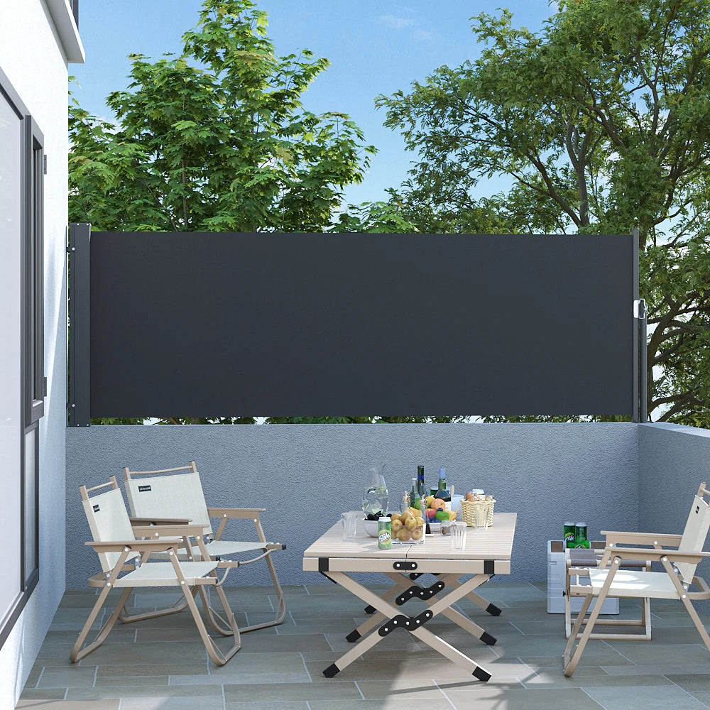 3M outdoor terrace railing side awning retractable side awning, balcony privacy sunshade screen sunscreen and windproof
