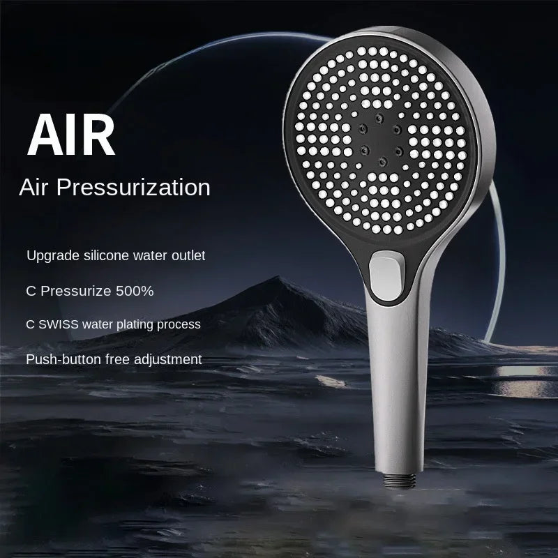 Home showerhead, powerful pressurized showerhead, portable large panel large output showerhead, handheld showerhead