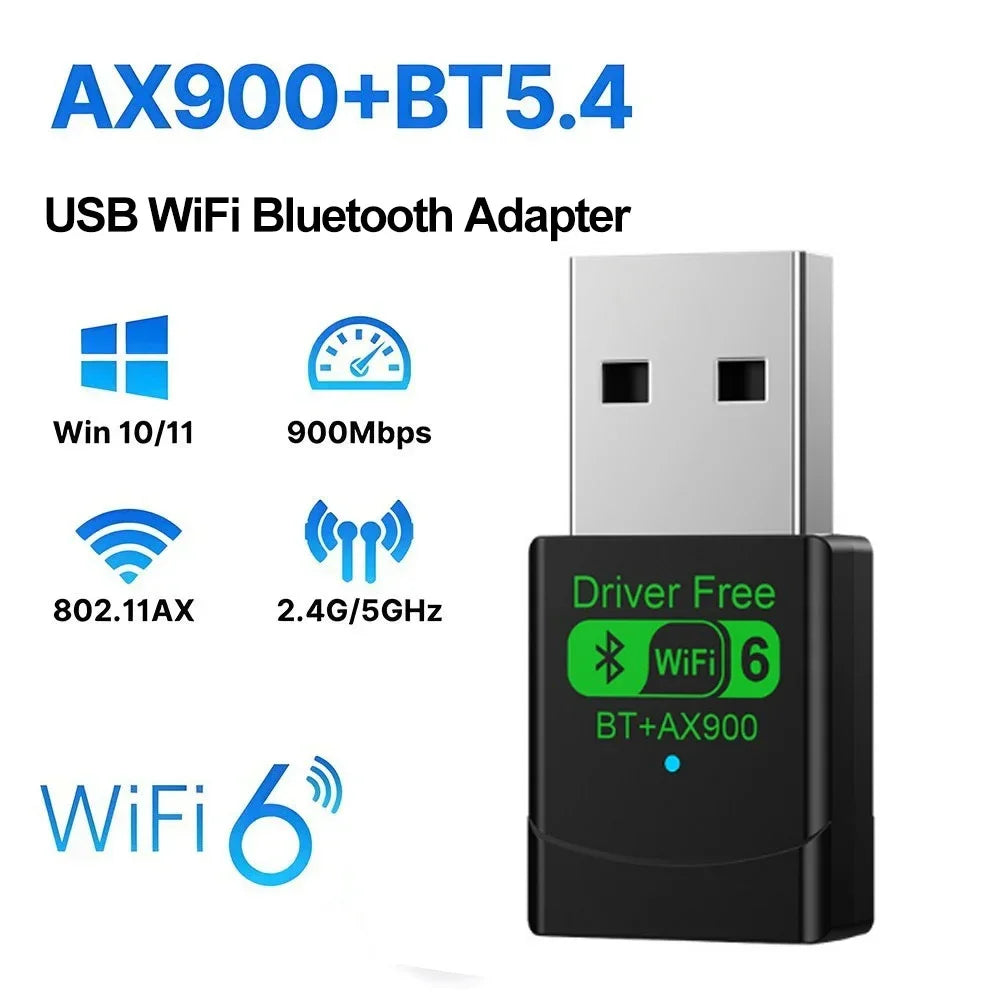 AX900 USB WiFi 6 Bluetooth 5.4 Adapter 2in1 Dongle Dual Band 2.4G&5GHz USB WiFi Network Wireless Wlan Receiver