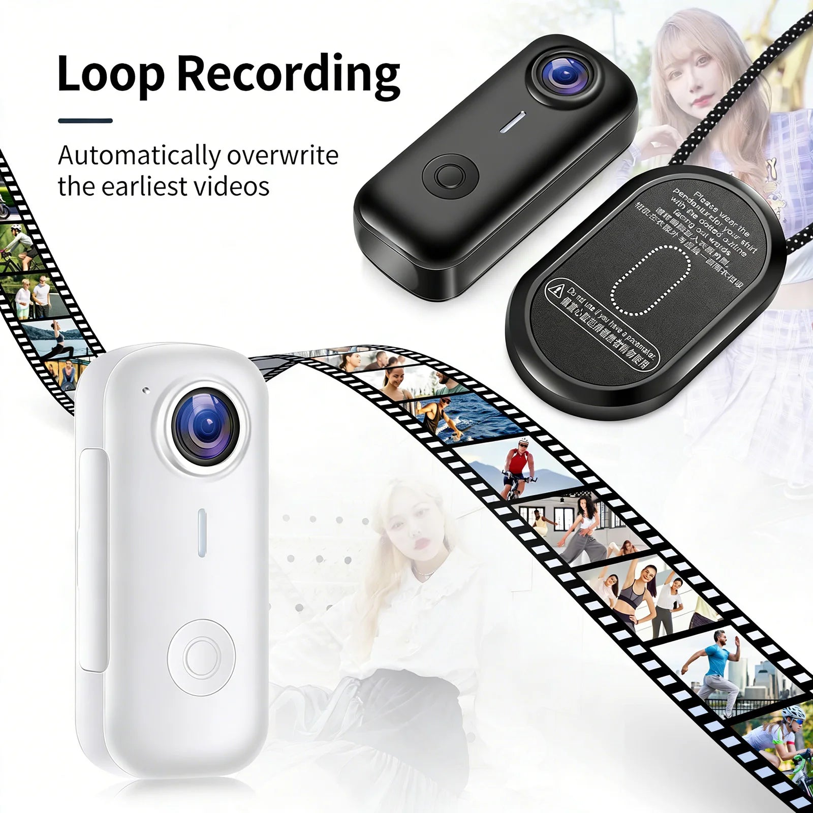 Lenovo Magnetic Sports Camera 2K Mini Thumb Camera WiFi 120° Wide Angle Smart Anti Shake For Cycling Vlog Motorcycle Helmet