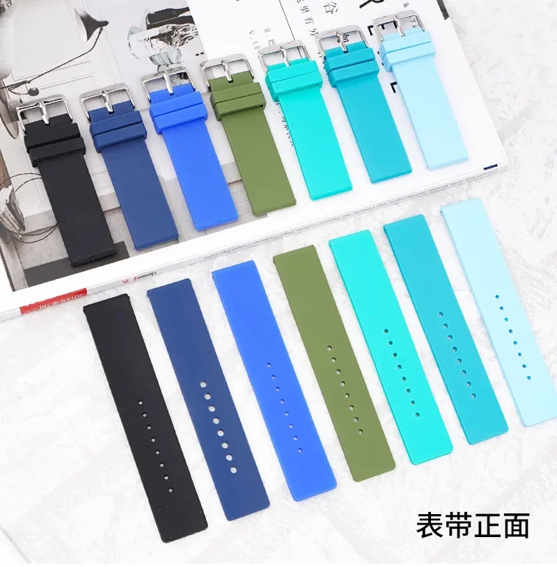 12mm 14mm 16mm 18mm 20mm 22mm 24mm Silicone Strap for Omega Soft Rubber Band Candy Color Men Women Replace Bracelet Accessories