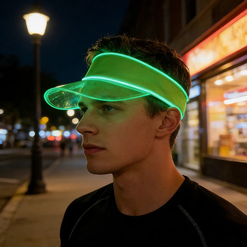 Glowing Summer Sunshade Cap Holidays Outdoor Hiking Running Sports LED Hat NightClub Rave Party Luminous Accessories Travel Hats