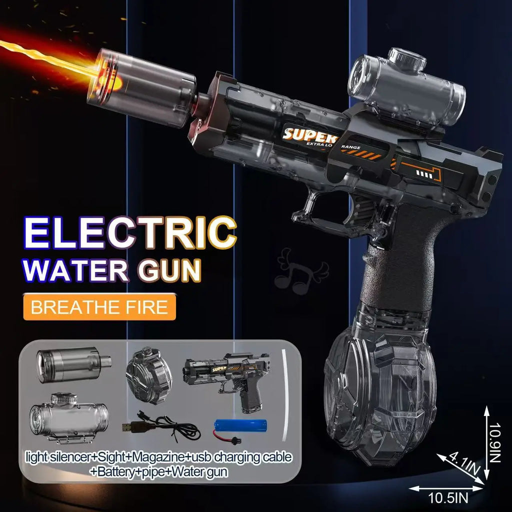 Summer Outdoor Fully Automatic Electric Water Gun Toy With Lights, Boys Beach Pool Battle Shooting Gun Toy Gift