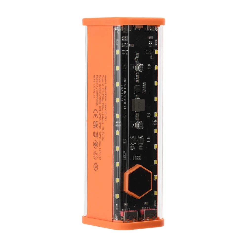 8 Slots 21700 Battery Case DIY Kit Mecha Transparent Quick Charge Flash Charger Battery Case Kit Power Bank Box Type C