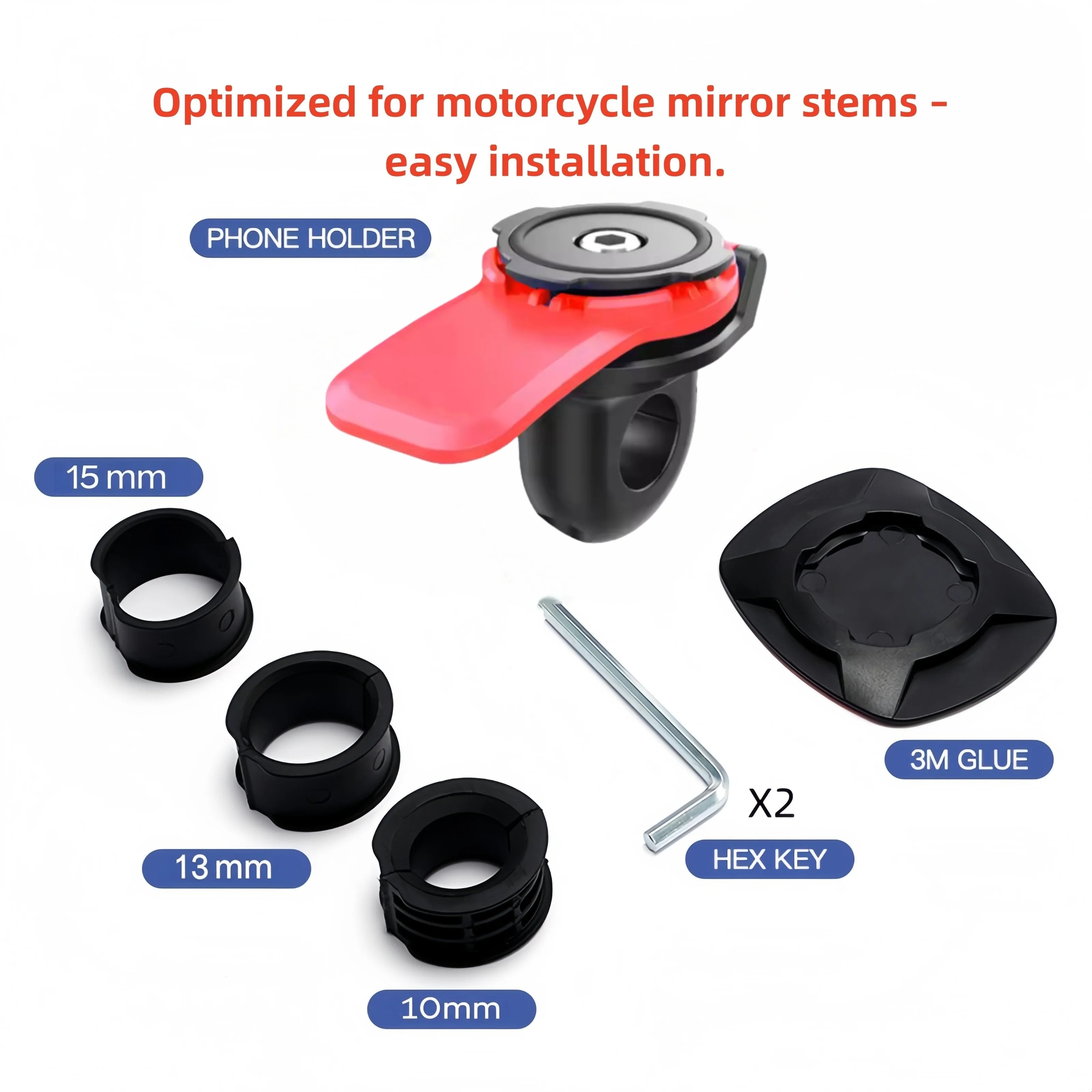 Mirrored Bike/Motorcycle Phone Mount - Quick Install & Secure
