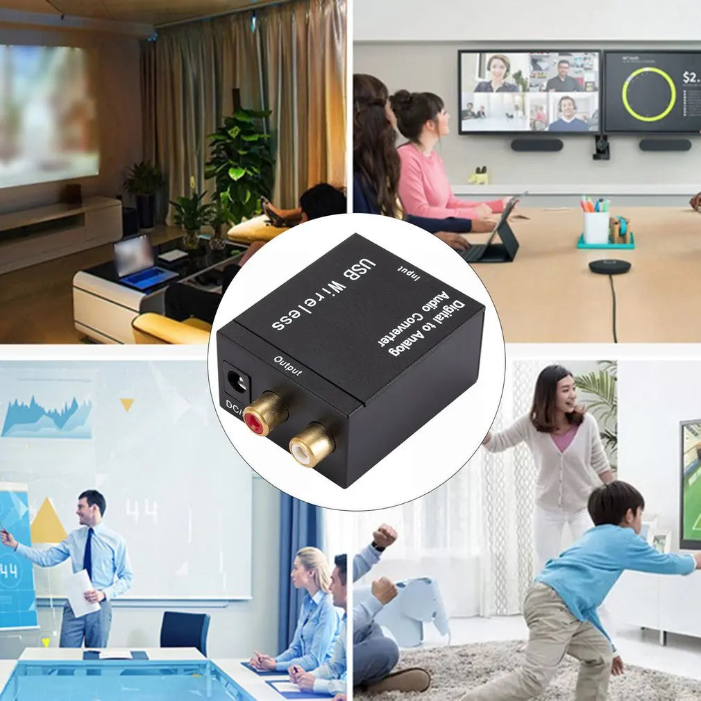Digital to Analog Audio Converter 3.5MM Jack 2*RCA Amplifier Decoder Optical Fiber Coaxial Signal to Analog DAC Spdif Stereo