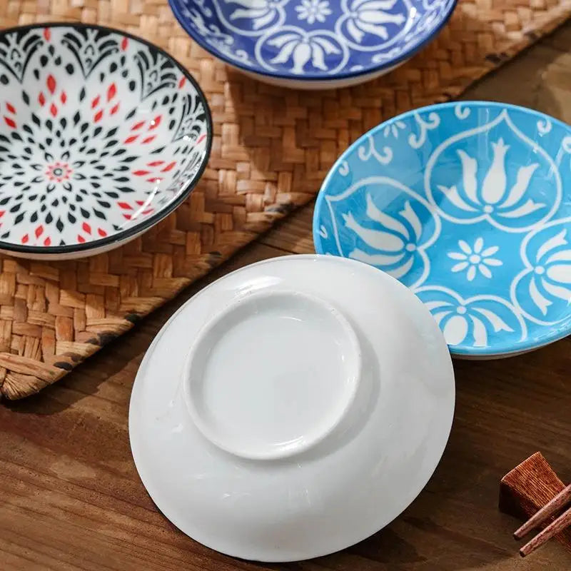 【HGPA】Ceramic Condiment Dishes, Bohemian Style Plates, Sauce Dishes, Suitable For Kitchens, Restaurants, Sushi Shops
